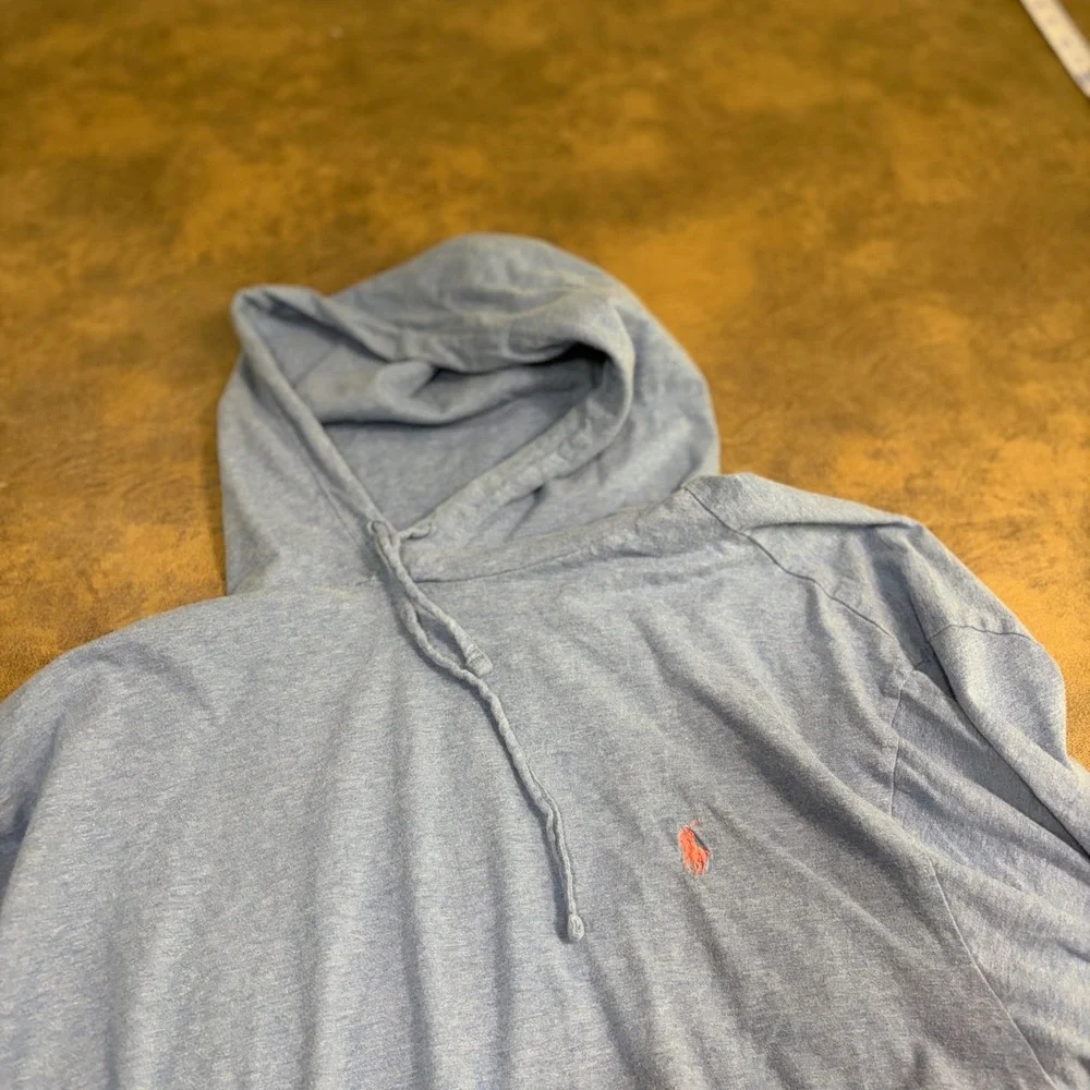 Polo Ralph Lauren Hooded T-Shirt Mens 3XLT Blue Long Sleeve Pony Logo Hoodie